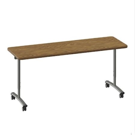 Correll Rectangle Premium Sit To Stand HPL Flip Top Table, 72 in W, 28 in to 38 in H, Particleboard Top FTS2472-20-14-20