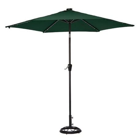 Living Accents UMS90BKOBD-01 9 ft. Green Solar Market Umbrella 8462392