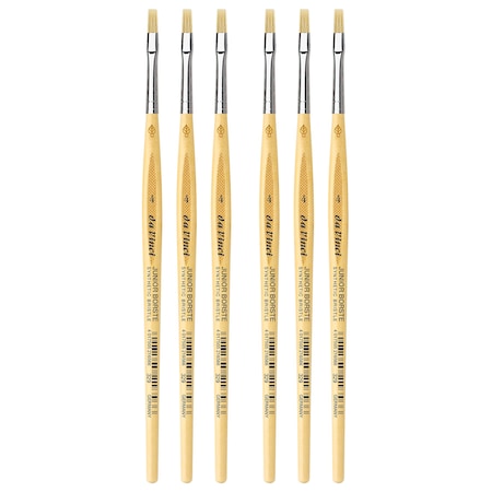 Da Vinci JUNIOR BORSTE Synthetic Student Brush, Synthetic, Tempera, Flat, Series 329, Size 4, 6PK VA-329_4