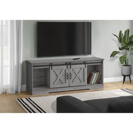 Monarch Specialties Tv Stand, 60 Inch, Console, Storage Cabinet, Living Room, Bedroom, Laminate, Grey I 2747