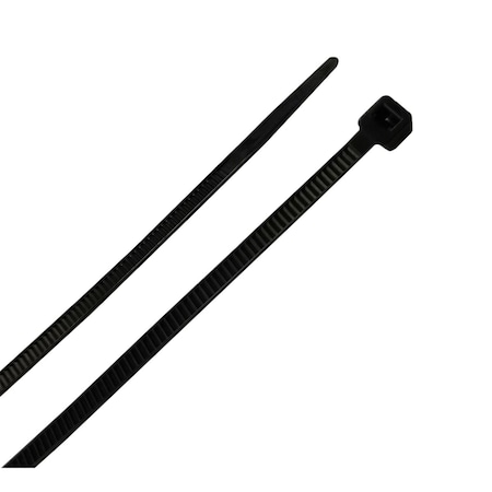 Soundwave Cable Tie, 4 in L, Black, PA 6.6, 18 lb Strength, 100 PK SO1678740