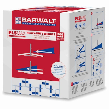 Barwalt PLS Max Tile Leveling System, PLS Max Wedges, 500 PC Bulk Box, 500PK WPLSMAX500