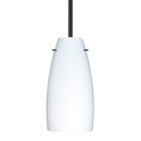 Besa Lighting Besa Tao 10 Stem Pendant, Opal Matte, Black Finish, 1x 100W MAX E26 Base 1TT-151207-BK