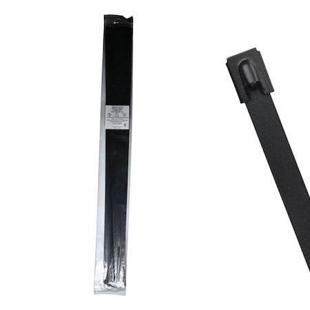 Cable Ties Unlimited Cable Tie, 42 in L, 350 lb Strength, 12.8 in Max Bundle Dia, Coated 316 Stainless Steel, Blk, 100PK SSPCoated42-HD