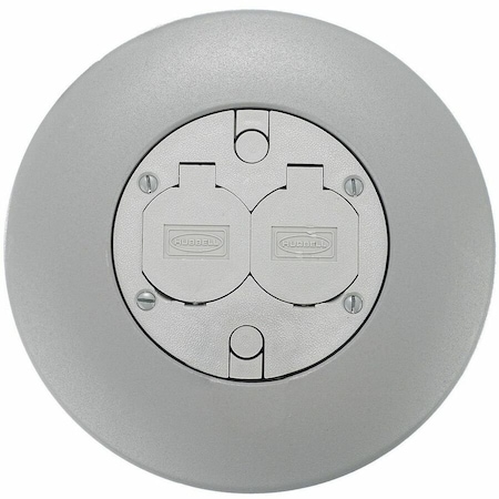 Hubbell Wiring Device-Kellems Box Cover, Floor Box Type, Non-metallic, Furniture Feed Cover Type FRFGYA