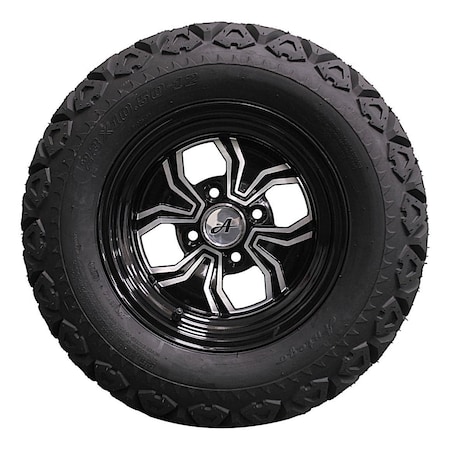Antego Set of 4 23x10.50-12 ATW-045 with 12x6 Black Fusion Aluminum Wheels for Golf/ATV/UTV, 4PK A1270238009450423105012