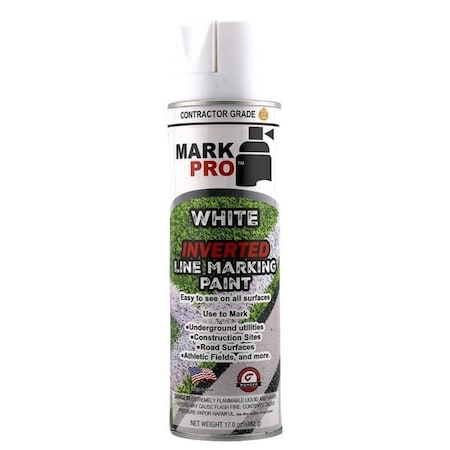 Mark Pro Inverted Marking Paint, White, Aerosol Cans, 12PK 804431