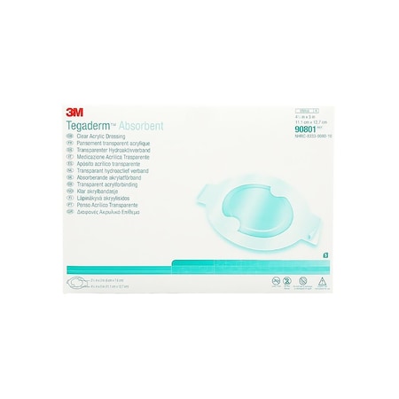 3M Tegaderm Absorbent Transparent Film Dressing 4-3/8 X 5 Inch Oval Sterile, 40PK 90801