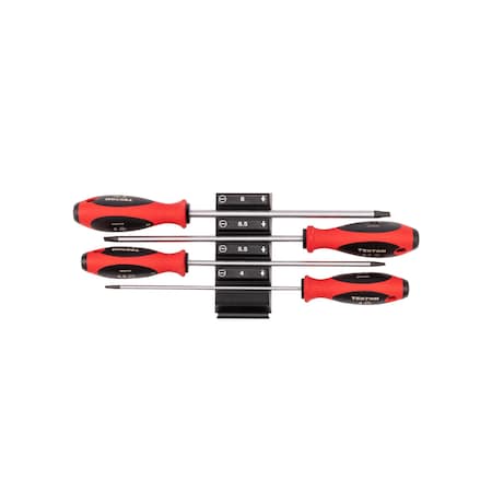 Tekton Slotted Screwdriver Set with Modular Organizers - 8 Inch Shanks, 4-Piece (4 - 8 mm) DWS90110