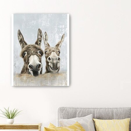 Homeroots Cute Donkeys Canvas Unframed Print Wall Art 398962