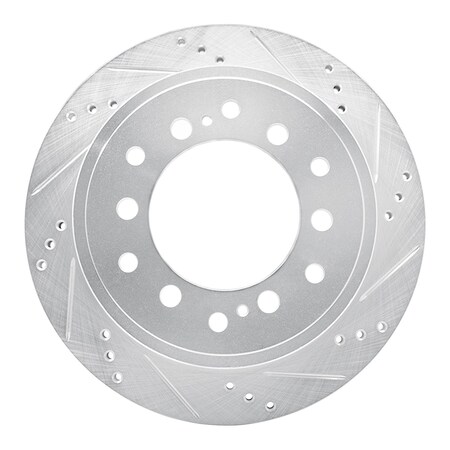 Dynamic Friction Co DFC Brake Rotor - Drilled and Slotted - Silver 631-76143R