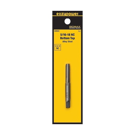 Isomax Straight Flute Tap, 5/16-18 Thread, UNC Thread, Bottom Chamfer 82604