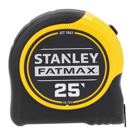 Stanley 33-725 Classic Tape, 25 ft L Blade, 1-1/4 in W Blade, Black/Yellow Case 33-725TH