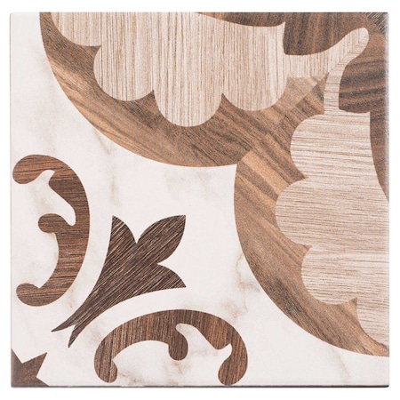 Andova Tiles Istanelle Clarice Brown 8-in. Encaustic Matte Porcelain Wall & Floor Tile, 19PK ANDIST1120