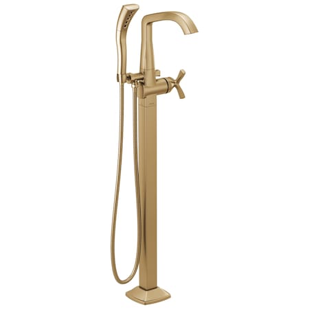 Delta Stryke Floor Mount Tub Filler Trim, 11.84 in, Lumicoat Champagne Bronze T47766-CZ-PR-FL