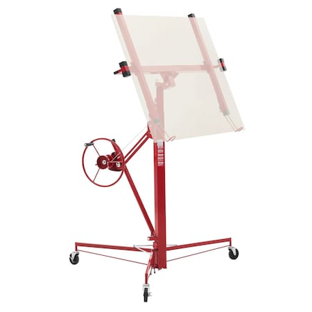 Vevor 11ft Drywall Lift 150 lbs Sheetrock Hoist Adjustable Arm Lockable Wheels Red HM5001