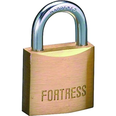 American Lock Fortress Series Padlock, Keyed Different Key, 1/4 in Dia Shackle, Steel Shackle, Solid Brass Body 1840D