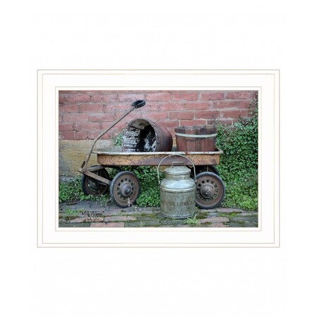 Homeroots Milk Wagon 2 White Framed Print Wall Art 407526