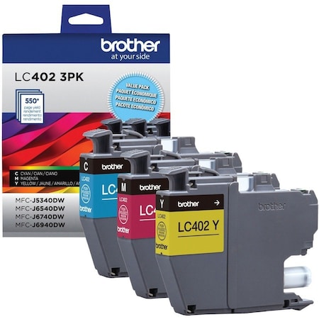 Brother Standard Yield Cyan, Magenta & Yellow Ink Cartridge, 30PK LC4023PKS