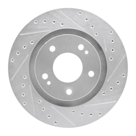 Dynamic Friction Co DFC Brake Rotor - Drilled and Slotted - Silver 631-72061R