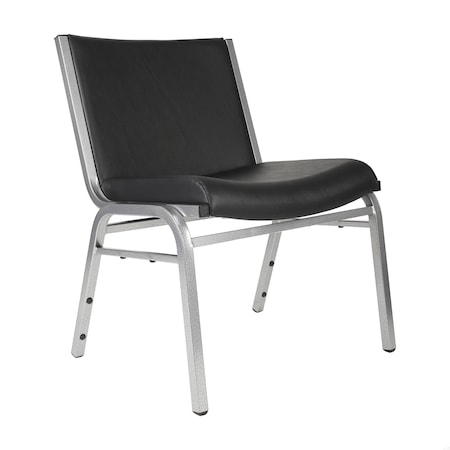 Flash Furniture HERCULES Big & Tall 1000 lb. Rated Black Vinyl Stack Chair XU-60555-BLK-VYL-GG