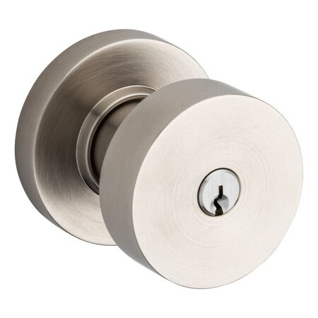 Baldwin Baldwin 5230 Contemporary Knob with Round Rose Emergency Egress Keyed Entry Lifetime Satin 5230056ENTR