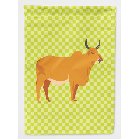 Carolines Treasures Zebu Indicine Cow Green Flag Canvas House BB7651CHF