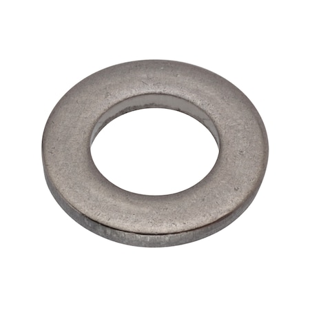Zoro Select Flat Washer, For Screw Size 1/4 in , Stainless Steel Plain Finish, 10 PK WASB14N316