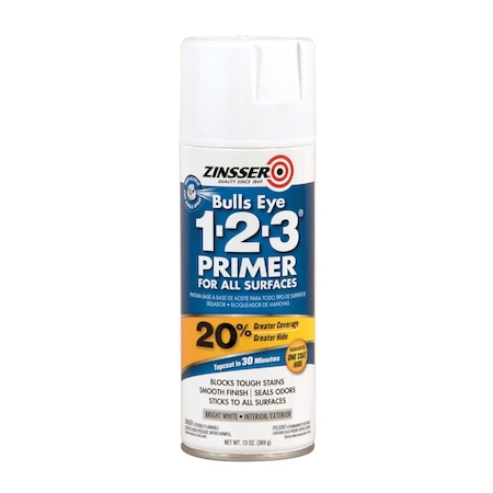 Zinsser General Purpose Spray Primer, White, Flat, Solvent, 13 oz. 02008