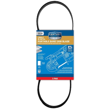 Century Drill & Tool Cobalt Bi-Metal Portable Band Saw Blade 15818