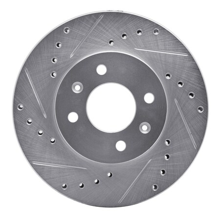Dynamic Friction Co DFC Brake Rotor - Drilled and Slotted - Silver 631-03042L