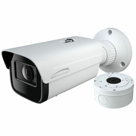 Speco Technologies 4MP H.265 IP Bullet Camera with IR, WDR, 2.8-12mm motorized Lens, Included Junction Box, White, NDAA O4VB2M