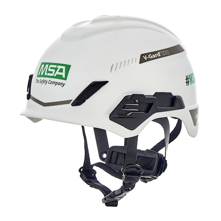 Msa Safety V-Gard H1 Safety Helmet, Trivent, Fas-Trac III Pivot, ANSI, EN12492, Class C, White 10194783