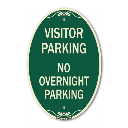 Signmission Visitor Parking Sign Visitor Parking No Overn, 12 In X 18 In Architectural, Heavy Gauge Aluminum A-OV-G-1218-22726