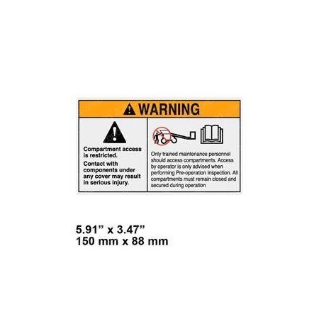 Genie REPLACEMENT DECAL, CAUTION COMPART ACCESS 28175H