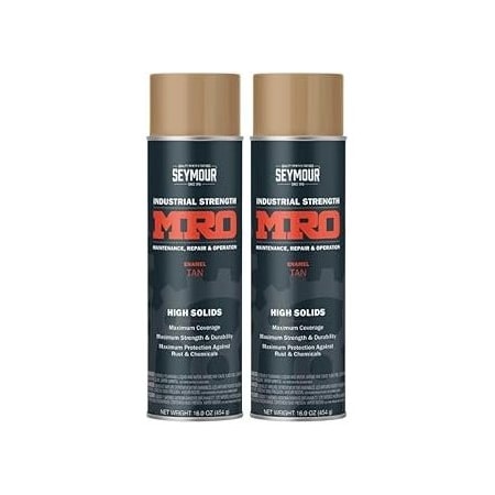 Seymour Midwest MRO Industrial High-Solids Spray Paint, Tan, 16 oz, 2PK 6201435-2