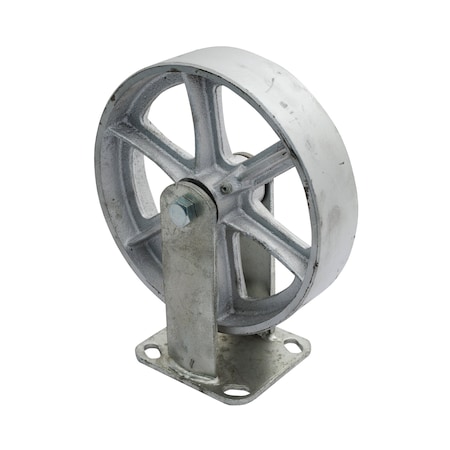 Vestil Cast Iron/Steel Rigid Caster 8 In. Diameter x 2 In. Width 1400 Lb. Capacity Gray CST-MA-8X2-R