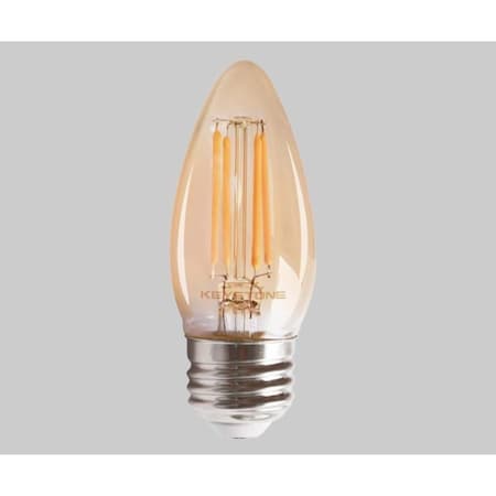 Keystone Straight Tip Chandelier Filament bulb, 60W Equivalent, B11 shape, E26 Medium base, 2200K, 80 CRI , A KT-LED5.5FB11-E26-822-A