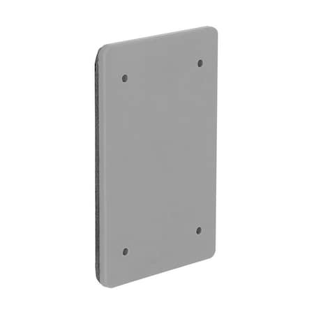 Hubbell Blank Receptacle Cover, 0.38 in L, 4.88 in W, Polycarbonate, Gray PBC100GY