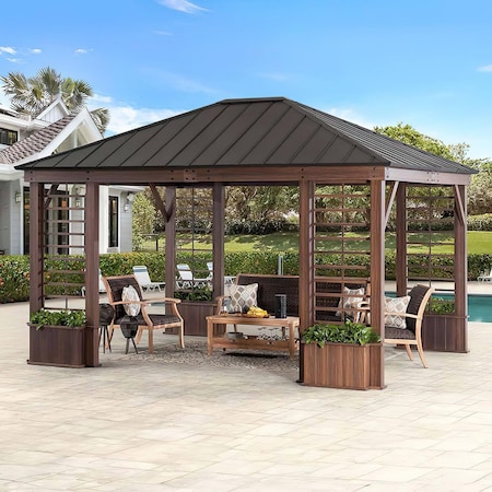 Sunjoy 13.3 ft. x 14.8 ft. Wilmington Hardtop Gazebo A102010600