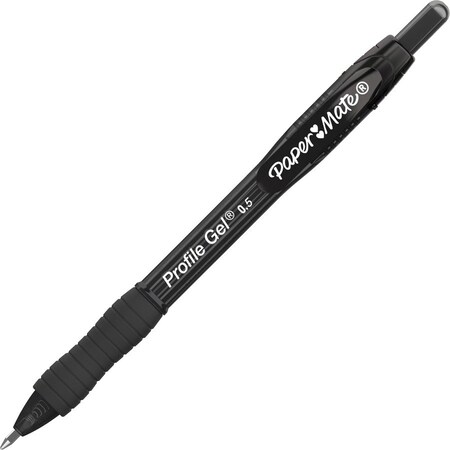 Paper Mate Profile Gel Pen, 0.5mm, Black, PK36 2095452
