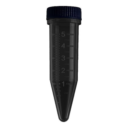 Zoro Select Centrifuge Tube, 0.63 in Dia, Black, PK500 C2540-OB