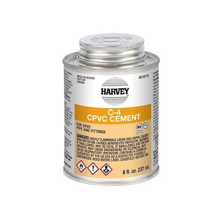 Harvey 24 Solvent Cement, 8 oz Can, Liquid, Orange 018710