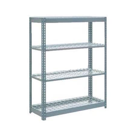 Global Industrial 4 Shelf Standard Duty Boltless Shelving Starter 48"Wx24"Dx60"H, Wire Deck B2297546