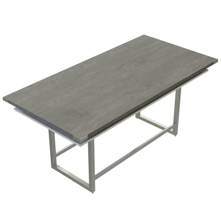 Mirella Conference Table, Steel Frame, Silver MRCH8SGY