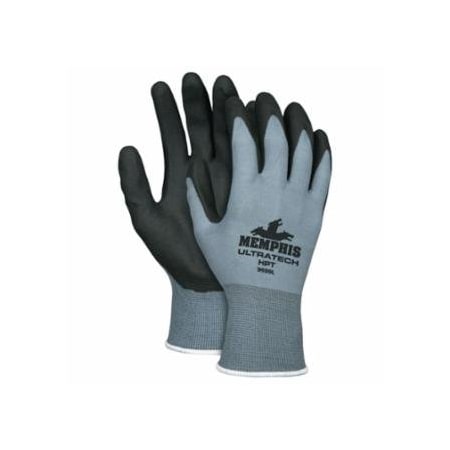 Mcr Safety UltraTech HPT Coated Gloves, Large, Black/Gray, 12PK 127-9699L