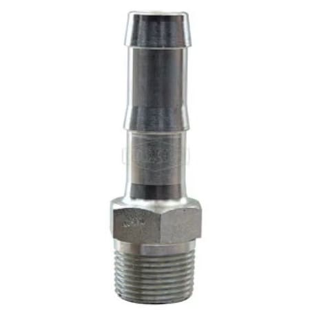 Dixon King Hex Nipple, 1/2-14 x 3/8 in Nominal, MNPT x Hose, Steel, Plated, Domestic KHN342