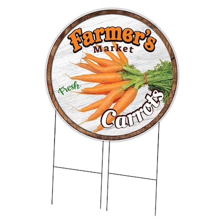 Signmission Corrugated Plastic Sign With Stakes 36in Circular-Farmers Market Carrots, C-36-CIR-WS-Carrots C-36-CIR-WS-Carrots