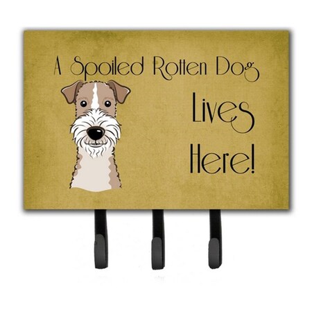 Carolines Treasures Wire Haired Fox Terrier Spoiled Dog Lives Here Leash and Key Holder BB1495TH68