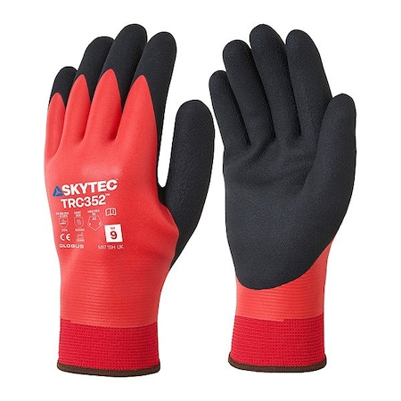 Globus Knit Gloves, Black, Unisex, PR Skytec TRC352 8(M) Red FC Latex